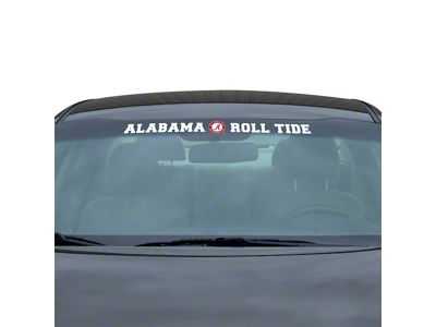 Windshield Decal with University of Alabama Logo; White (Universal; Some Adaptation May Be Required)