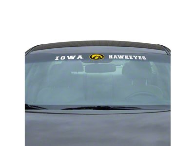 Windshield Decal with University of Iowa Logo; White (Universal; Some Adaptation May Be Required)