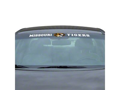 Windshield Decal with University of Missouri Logo; White (Universal; Some Adaptation May Be Required)
