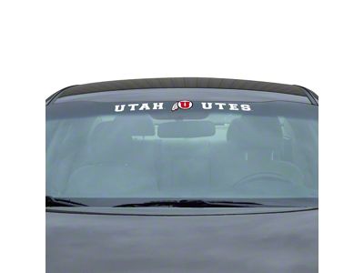 Windshield Decal with University of Utah Logo; White (Universal; Some Adaptation May Be Required)