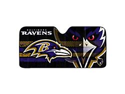 Windshield Sun Shade with Baltimore Ravens Logo; Black (Universal; Some Adaptation May Be Required)