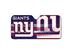 Windshield Sun Shade with New York Giants Logo; Dark Blue (Universal; Some Adaptation May Be Required)