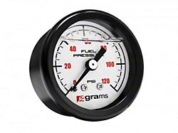 0-120 PSI Fuel Pressure Gauge; White (Universal; Some Adaptation May Be Required)
