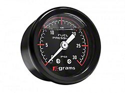 30 PSI Fuel Pressure Gauge; Black (Universal; Some Adaptation May Be Required)