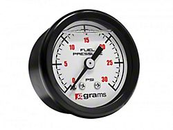 30 PSI Fuel Pressure Gauge; White (Universal; Some Adaptation May Be Required)