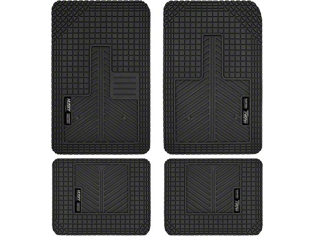 Uni-Fit All-Weather Front and Rear Floor Mats; Black (Universal; Some Adaptation May Be Required)