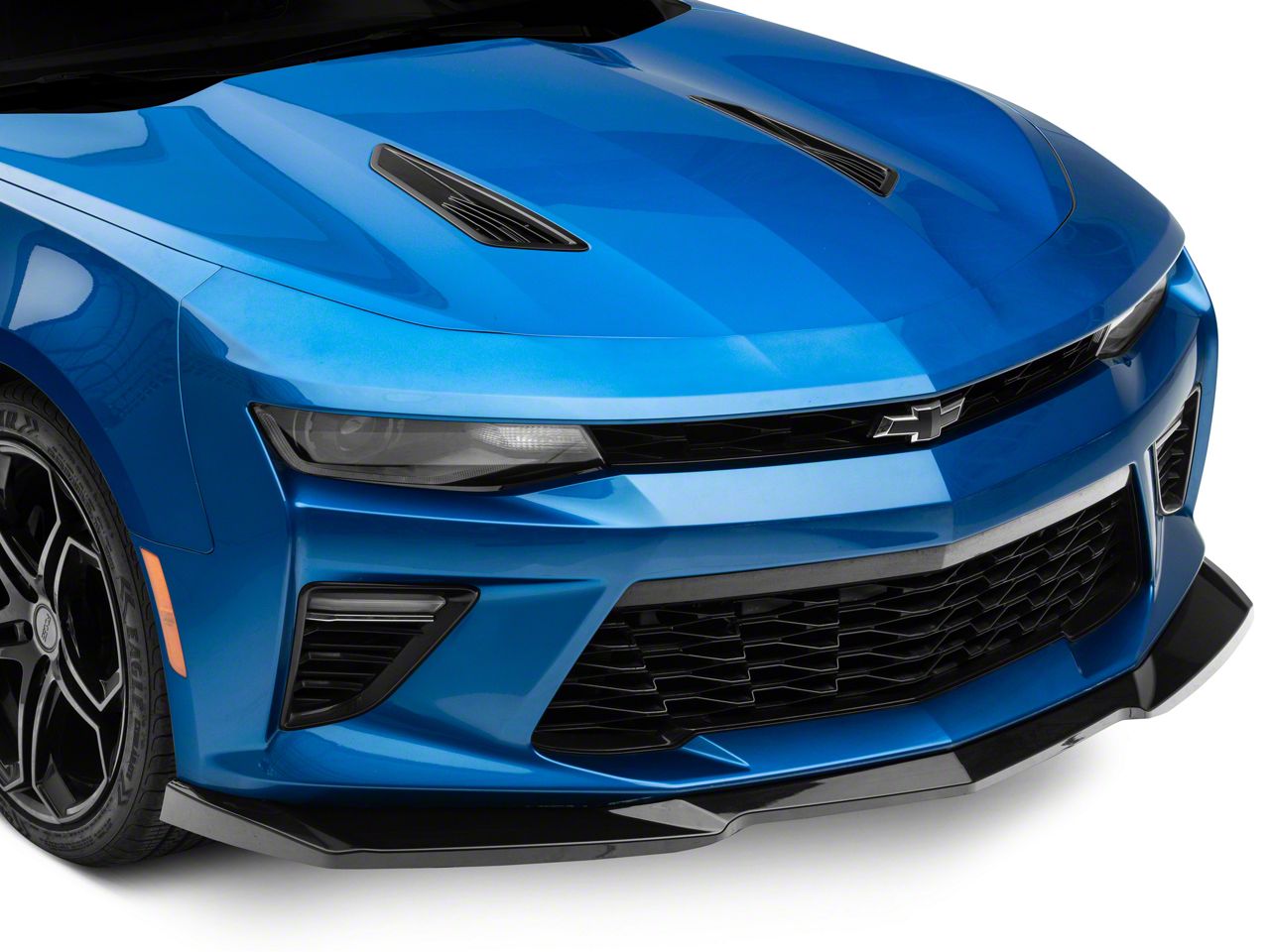 Camaro ZL1 Style Front Chin Splitter Lip; Gloss Black (16-18 Camaro SS ...