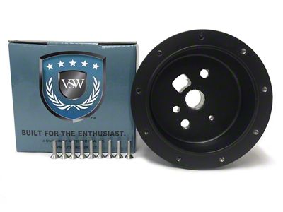 VSW S9 Steering Wheel Hub Adapter; Black (76-94 Jeep C7 & Wrangler YJ)