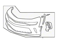 Bumper Cover; Front; Without 1LE Performance Package; Primered (16-18 Camaro)