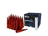 Red Spike Lug Nuts for Aftermarket Wheels; M12x1.5; Set of 24 (82-92 Camaro)