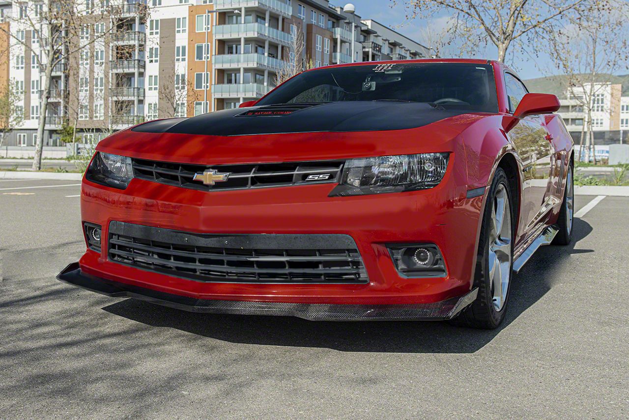 Gloss Black Front Bumper Lip Splitter Kit With Strut Rods For Camaro SS 1LE ZL1 2016+ – 4-Piece Body Kit
