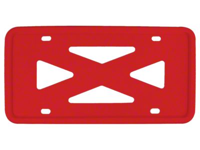 Blank 4-Hole Wide Rail Silicone License Plate Frame; Red (Universal; Some Adaptation May Be Required)