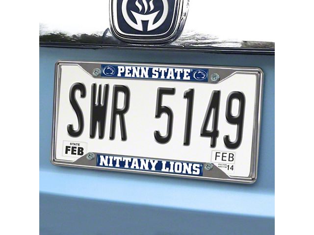 License Plate Frame with Penn State Logo (Universal; Some Adaptation May Be Required)