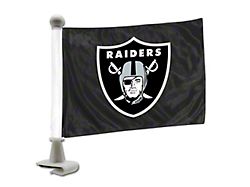 Ambassador Flags with Las Vegas Raiders Logo; Dark Gray (Universal; Some Adaptation May Be Required)