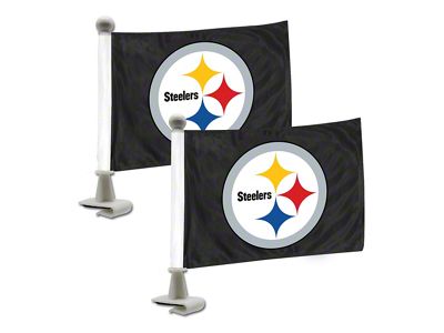 Ambassador Flags with Pittsburgh Steelers Logo; Black (Universal; Some Adaptation May Be Required)