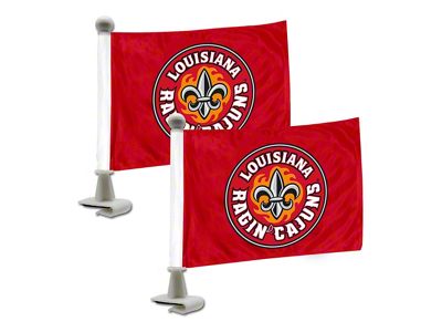 Ambassador Flags with University of Louisiana-Lafayette Logo; Red (Universal; Some Adaptation May Be Required)