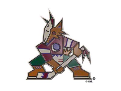 Arizona Coyotes Embossed Emblem; Maroon and Tan (Universal; Some Adaptation May Be Required)