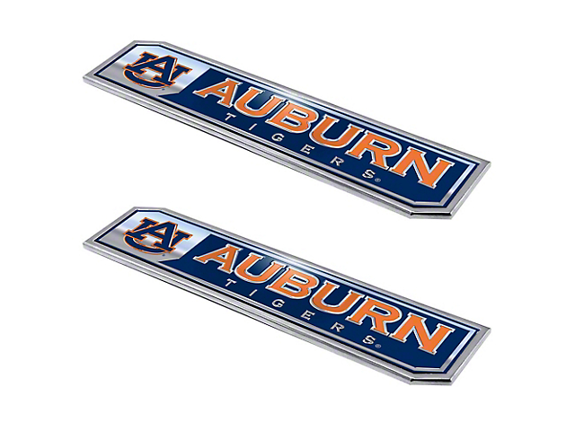 Auburn University Embossed Emblems; Blue (Universal; Some Adaptation May Be Required)