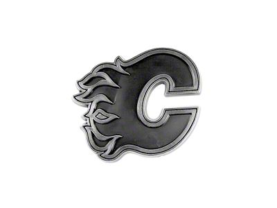 Calgary Flames Molded Emblem; Chrome (Universal; Some Adaptation May Be Required)