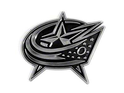 Columbus Blue Jackets Molded Emblem; Chrome (Universal; Some Adaptation May Be Required)