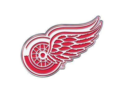 Detroit Red Wings Embossed Emblem; Red (Universal; Some Adaptation May Be Required)