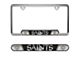 Embossed License Plate Frame with New Orleans Saints Logo; Black (Universal; Some Adaptation May Be Required)