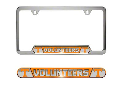 Embossed License Plate Frame with University of Tennessee Logo; Orange (Universal; Some Adaptation May Be Required)