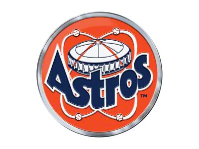 Houston Astros Embossed Emblem; Blue and Orange (Universal; Some Adaptation May Be Required)
