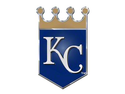 Kansas City Royals Embossed Emblem; Navy (Universal; Some Adaptation May Be Required)