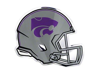 Kansas State University Embossed Helmet Emblem; Purple and Gray (Universal; Some Adaptation May Be Required)