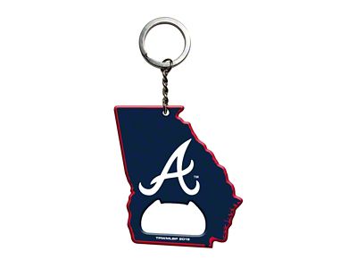 Keychain Bottle Opener with Atlanta Braves Logo; Blue and Red
