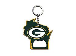 Keychain Bottle Opener with Green Bay Packers Logo; Green