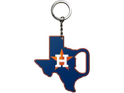 Keychain Bottle Opener with Houston Astros Logo; Blue and Orange