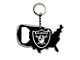 Keychain Bottle Opener with Las Vegas Raiders Logo; Black