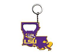Keychain Bottle Opener with LSU Logo; Purple