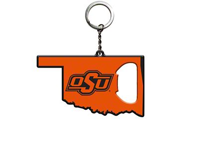 Keychain Bottle Opener with Oklahoma State University Logo; Orange