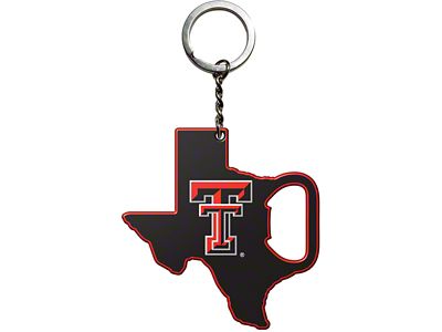 Keychain Bottle Opener with Texas Tech University Logo; Red and Black