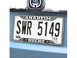 License Plate Frame with Anaheim Ducks Logo; Chrome (Universal; Some Adaptation May Be Required)