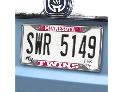 License Plate Frame with Minnesota Twins Logo; Red (Universal; Some Adaptation May Be Required)