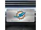 License Plate with Miami Dolphins Logo; Chrome (Universal; Some Adaptation May Be Required)