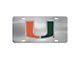License Plate with University of Miami Logo; Stainless Steel (Universal; Some Adaptation May Be Required)