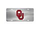 License Plate with University of Oklahoma Logo; Stainless Steel (Universal; Some Adaptation May Be Required)