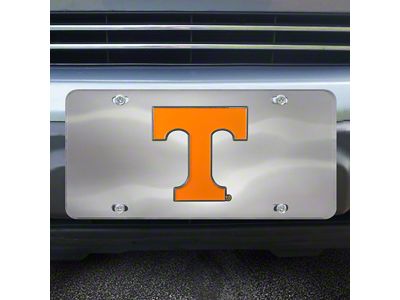 License Plate with University of Tennessee Logo; Stainless Steel (Universal; Some Adaptation May Be Required)