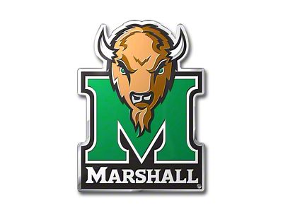 Marshall University Embossed Emblem; Green and Tan (Universal; Some Adaptation May Be Required)
