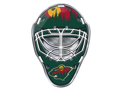 Minnesota Wild Embossed Helmet Emblem; Green, Red and Yellow (Universal; Some Adaptation May Be Required)