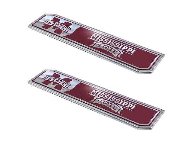 Mississippi State University Embossed Emblems; Maroon (Universal; Some Adaptation May Be Required)