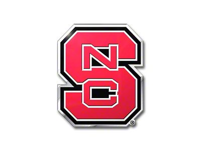 NC State University Embossed Emblem; Red (Universal; Some Adaptation May Be Required)