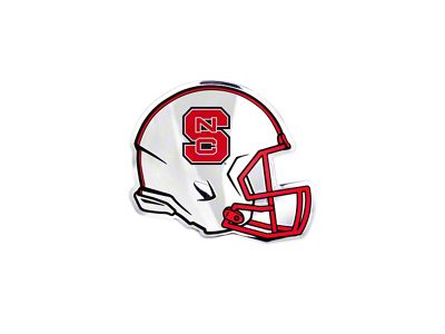 NC State University Embossed Helmet Emblem; Red (Universal; Some Adaptation May Be Required)