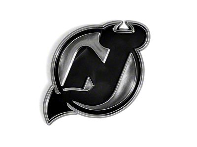 New Jersey Devils Molded Emblem; Chrome (Universal; Some Adaptation May Be Required)