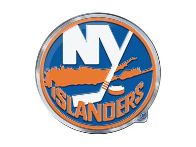 New York Islanders Embossed Emblem; Blue and Orange (Universal; Some Adaptation May Be Required)